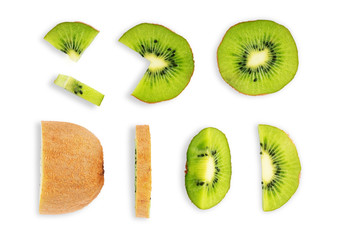 Wall Mural - Kiwi set, isolated on white background.