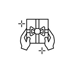 Poster - Delivery hands gift icon. Element of global business icon
