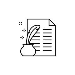 Poster - Paper pen poetry icon. Element of literature icon