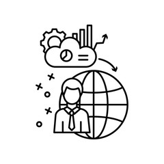 Poster - Gear growth international business icon. Element of business icon