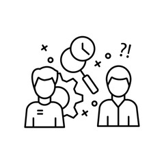 Poster - Time managment search gear icon. Element of business icon