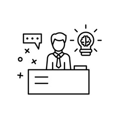 Poster - Financial consulting man idea office chat icon. Element of business icon