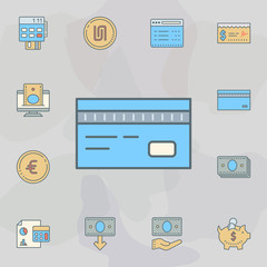 Poster - credit card dusk style line icon. Universal set of banking for website design and development, app development