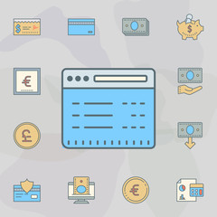 Fototapete - web browser dusk style line icon. Universal set of banking for website design and development, app development