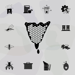 Poster - honey combs icon. Universal set of beekeeping for website design and development, app development