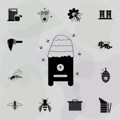 Poster - langstroth hive icon. Universal set of beekeeping for website design and development, app development