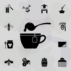 Poster - honey tea cup icon. Universal set of beekeeping for website design and development, app development