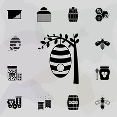 Poster - beehive icon. Universal set of beekeeping for website design and development, app development