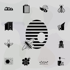 Poster - beehive icon. Universal set of beekeeping for website design and development, app development