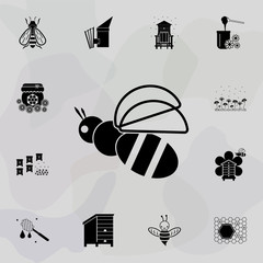 Poster - bee icon. Universal set of beekeeping for website design and development, app development