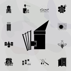 Poster - bee smoker icon. Universal set of beekeeping for website design and development, app development