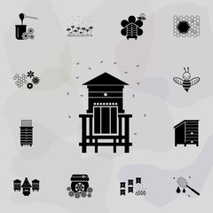 Poster - langstroth hive icon. Universal set of beekeeping for website design and development, app development