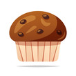 Chocolate muffin vector isolated illustration