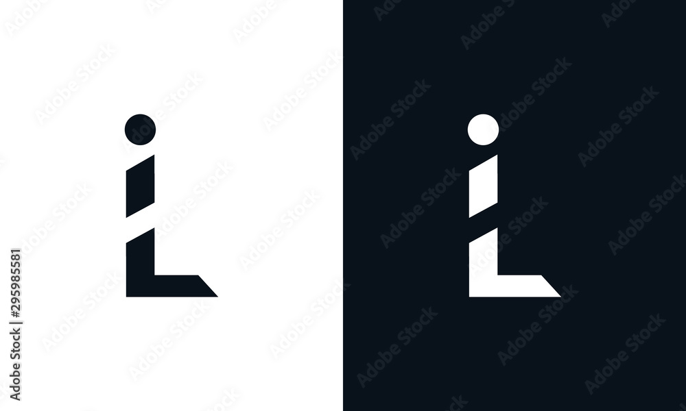 Modern abstract letter IL logo. This logo icon incorporate with two abstract shape in the creative process. - obrazy, fototapety, plakaty 