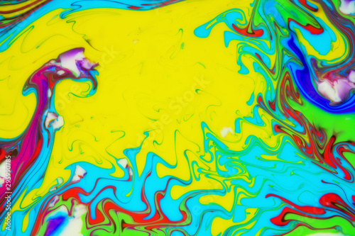 Abstract painting technique Ebru .Turkish style Ebru on the water with acryli...