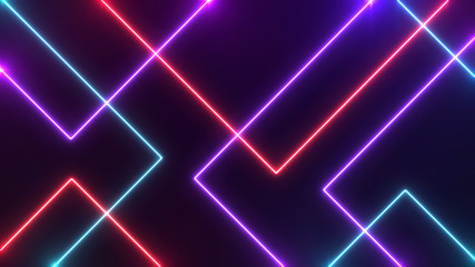 Aufkleber - Abstract Neon bright lens flare colored on black background. Laser show colorful design for banners advertising technologies