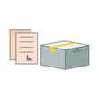 © Pony 3000 - Box. Delivery. Signed document icon. Mobile concept and web design