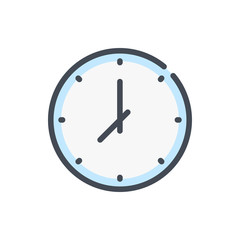 Fototapete - Watch and time management color line icon. Clock and time vector outline colorful sign.
