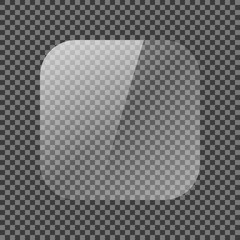 Poster - Vector icon glare effect for mobile app logo. Realistic plastic or acrilyc sheet