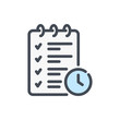 To do list color line icon. Timing checklist vector outline colorful sign.