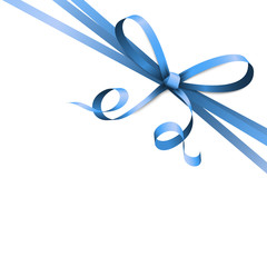 Wall Mural - blue colored ribbon bow