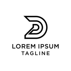 Fototapete - Initial Letter D Logo Design Template
