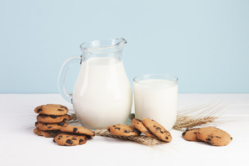 Wall Mural - Delicious milk and cookies snack