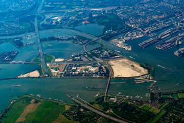 Sticker - Amsterdam Harbor tunnel Aerial view panorama