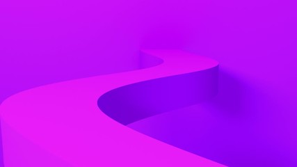 3D render of color shapes and geometric object waves moving. 4k seamless loop animationn footage.