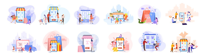 online shopping concept. e-commerce, customer on the sale