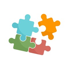 Poster - Puzzle icon. Flat illustration of puzzle vector icon for web design