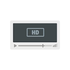 Poster - Film Hd playing icon. Flat illustration of film Hd playing vector icon for web design