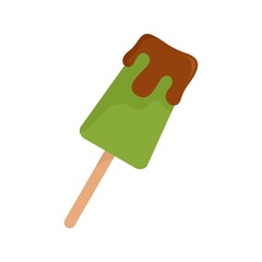 Sticker - Matcha ice cream icon. Flat illustration of matcha ice cream vector icon for web design