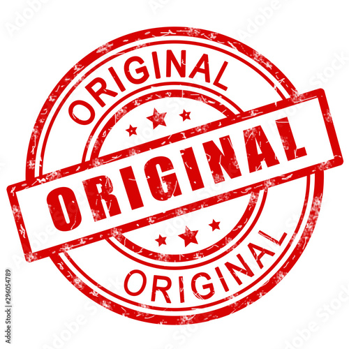 Cuadros en Lienzo Original stamp. Red original stamp sign icon.
