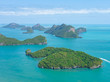 © yurich84 - Panorama aerial landscape view group of Ang Thong Islands National Marine Park from Pha Jun Jaras view point at Wua Ta Lap island Surat Thani, Thailand