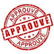 © Albachiaraa - Approuvé. Tampon rouge grunge approuvé. Icône illustration.