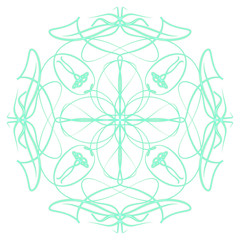 DIGITAL PRINT OF MANDALA SHAPE ORNAMENT 