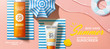 Flat lay sunscreen banner ads