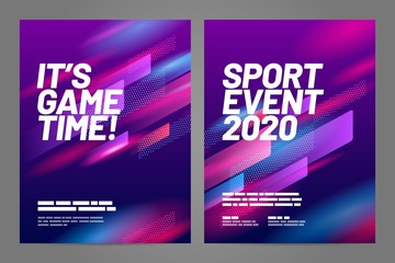 Wall Mural - Template design with dynamic shapes for sport event, invitation, awards or championship. Sport background.