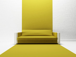 Wall Mural - white sofa in the room, 3d