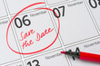 Save the Date written on a calendar - November 6
