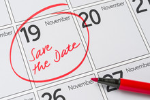 Save The Date Written On A Calendar - November 19