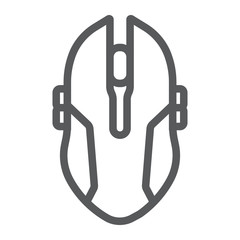 Aufkleber - Gaming mouse line icon, game and device, computer mouse sign, vector graphics, a linear pattern on a white background.