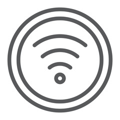 Fototapete - Wifi line icon, internet and network, wireless internet sign, vector graphics, a linear pattern on a white background.