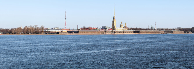 panorama of the Peter and Paul Fortress, Saint Petersburg, Russia