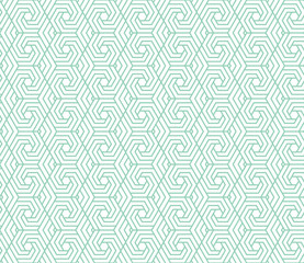 Abstract geometric pattern. A seamless vector background. White and green ornament. Graphic modern pattern. Simple lattice graphic design