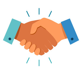 Business handshake icon. Handshake of business partners. Business handshake. Successful deal. Vector flat style icon isolated on white background