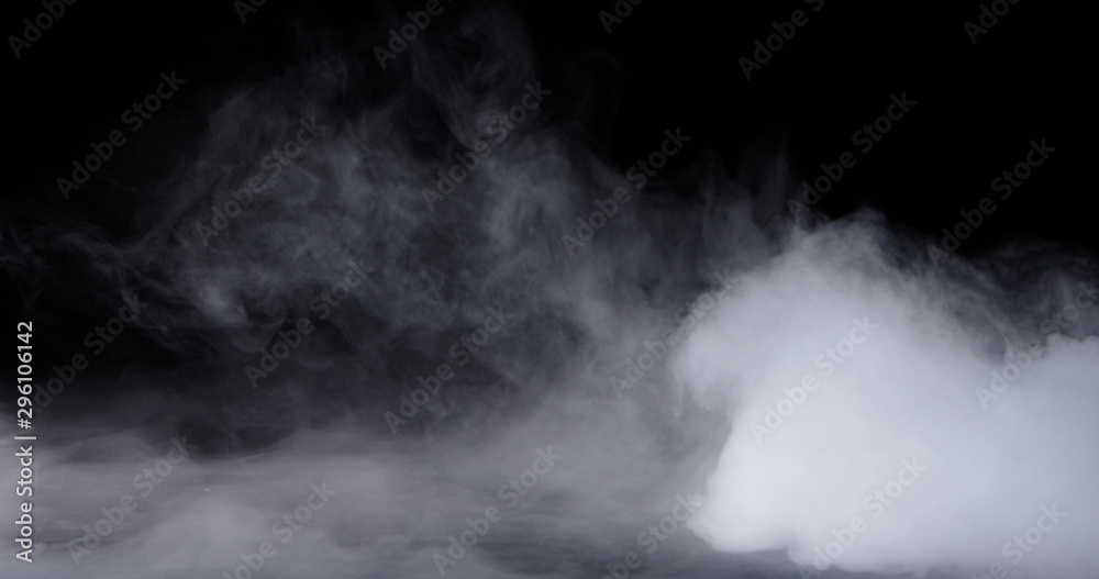 Realistic dry ice smoke clouds fog overlay perfect for compositing into your shots. Simply drop it in and change its blending mode to screen or add. - obrazy, fototapety, plakaty 