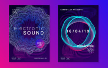 Music Poster. Dynamic Fluid Shape And Line. Energy Concert Cover Set. Neon Music Poster. Electro Dance Dj. Electronic Sound Fest. Club Event Flyer. Techno Trance Party.