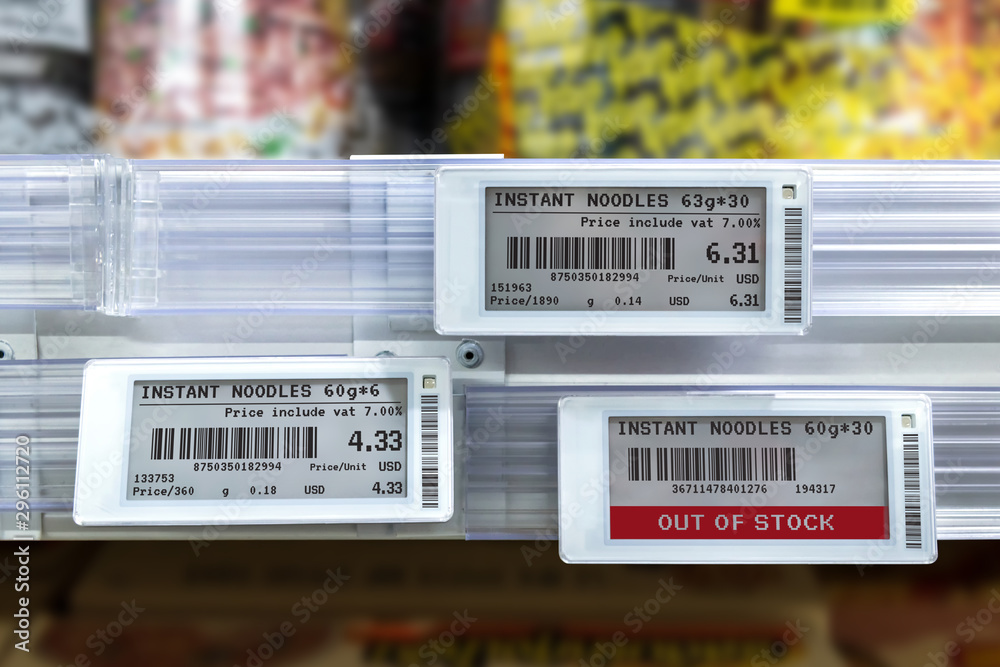 Price R Smart retail digital store technology concept.Electronic Shelf Label ...
